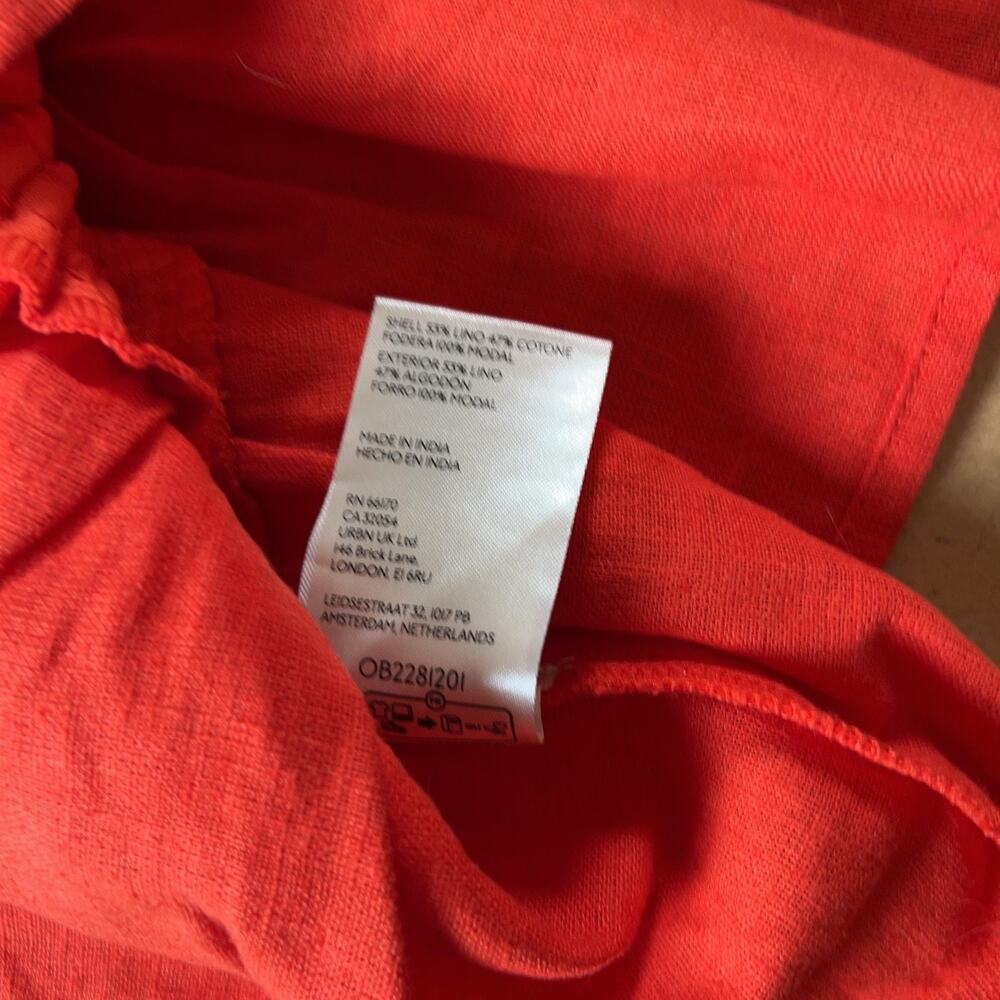 Tank Cropped Womens S Red Square Neck Ruffle Strap Elastic Waist Summer - Picture 6 of 6